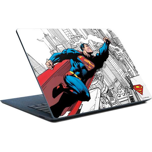 DC Comics Superman Super Speed Flying Over City Surface Laptop Skin